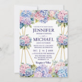 Hydrangeas Fleurs de Printemps Invitations de mari (Devant)