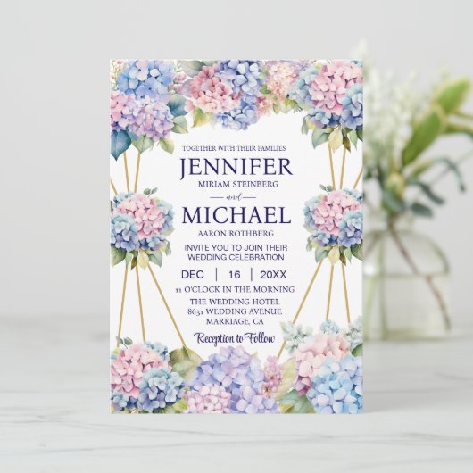 Hydrangeas Fleurs de Printemps Invitations de mari (Debout devant)
