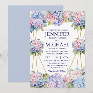 Hydrangeas Fleurs de Printemps Invitations de mari