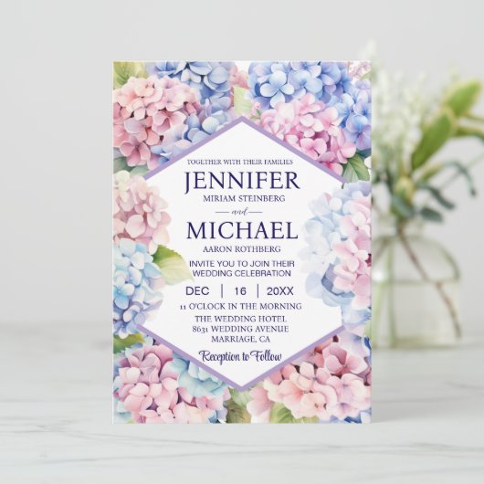 Hydrangeas Fleurs de Printemps Invitations de mari (Debout devant)