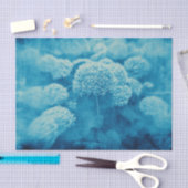 Hydrangeas Floral Chic Blue Blauwgroen  textuur Tissuepapier (Craft)
