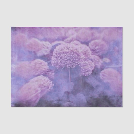 Hydrangeas Floral Chic Paarse  Textuur Tissuepapier (Voorkant)