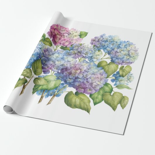 Hydrangeas in Bloom Cadeaupapier (Uitgerold)