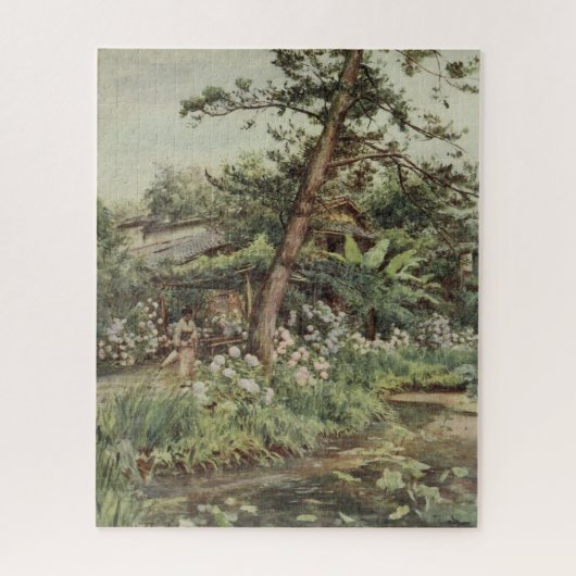 Hydrangeas in de tuin van Tea bij Nichi Otani Legpuzzel (Verticaal)