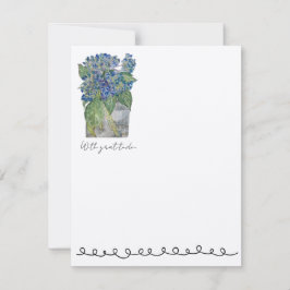 Hydrangea's in Water Flat Notitiekaarten (10) Notitiekaartje