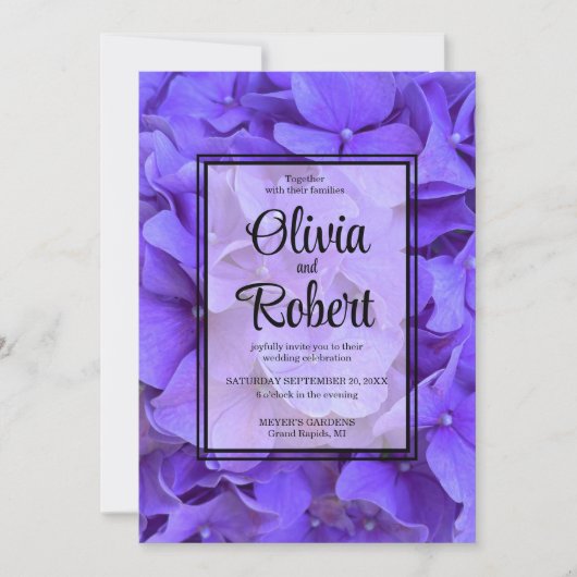 Hydrangeas Lavendel lila Kaart (Voorkant)