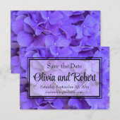 Hydrangeas Lavendel lila Save The Date (Voorkant / Achterkant)