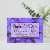 Hydrangeas Lavendel lila Save The Date (Staand voorkant)