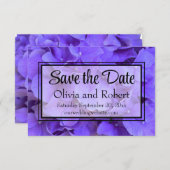 Hydrangeas Lavendel lila Save The Date (Voorkant / Achterkant)