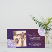 Hydrangeas Mariage profond violet Merci photo (Debout devant)