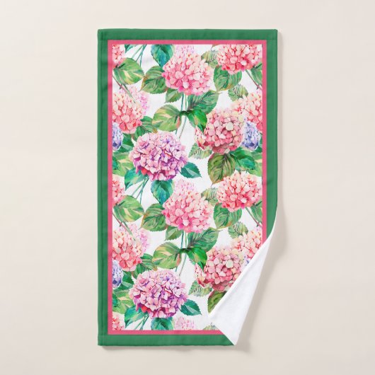 Hydrangeas motif floral (Serviette à main)