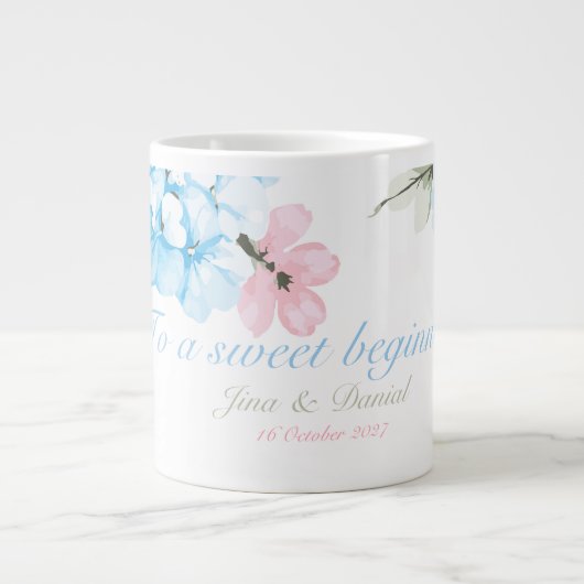 Hydrangeas pastelbloem extra grote beker (Voorkant)