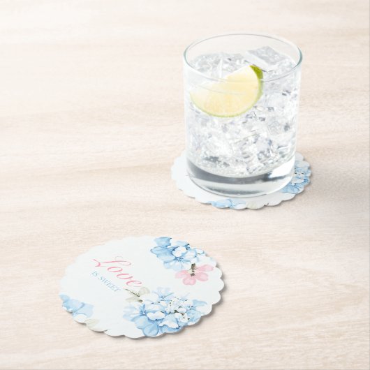 Hydrangeas pastelbloem kartonnen onderzetters (Insitu)