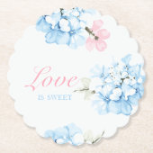 Hydrangeas pastelbloem kartonnen onderzetters (Voorkant)