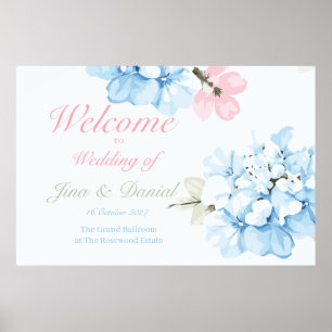 Hydrangeas pastelbloem poster