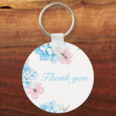 Hydrangeas pastelbloem sleutelhanger (Achterkant)