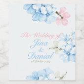 Hydrangeas pastelbloem wijn etiket (Enkel label)