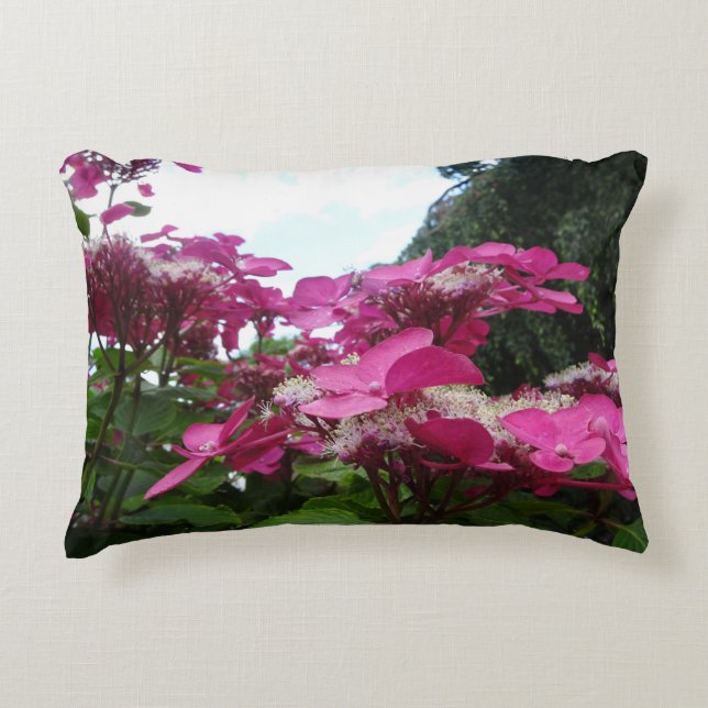 Hydrangeas rose vif avec Coussin d'accentuation ci (Devant)