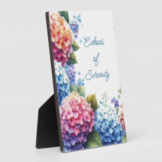 Hydrangeas Serenity Tabletop Plaque with Easel (Côté)