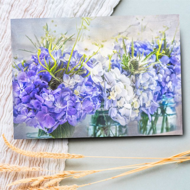 Hydrangeas Violettes d'Été Pots en Verre Mason Int (Perfect for heartfelt messages, birthdays, and thank you notes alike.)
