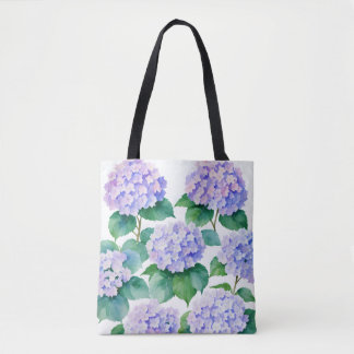 Hydrangeas Waterverf Bloemenkunst Draagtas