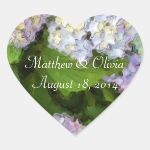 Hydrangeas Waterverf Hart Stickers