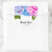 Hydrangeas Waterverf Illustratie | Bruiloft Vierkante Sticker (Tas)