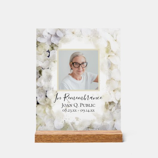 Hydrangée blanche Aquarelle Célébration de la vie (Recto)