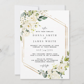 Hydrangée blanche | Faire-part de mariage florale