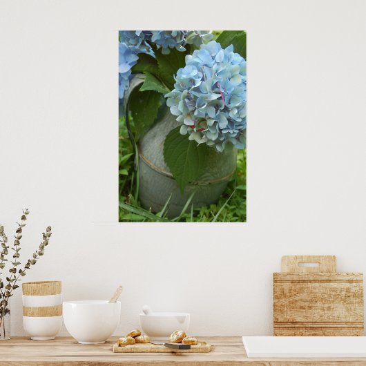 Hydrangée Bleue Avec Poster (Cuisine)
