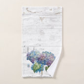Hydrangée Bleue Rustique Blooms Bois Nom Monogramm (Serviette à main)