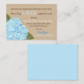 Hydrangée Bleue Rustique Lire Une Carte De Livre (Devant / Derrière)