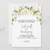 Hydrangée, Flore blanche, Faire-part de mariage (Devant)