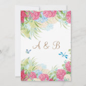 Hydrangée rose Élégant Faire-part de mariage Flora (Dos)