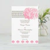 Hydrangée rose Floral 5x7 Faire-part de mariage (Debout devant)