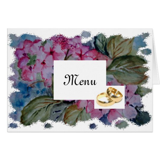 hydrangées roses - menu mariage (Devant Horizontal)
