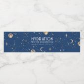 Hydratatie voor de Celebration Celestial Navy Blue Waterfles Etiket (Enkel label)