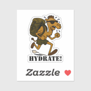Hydrate – Grappige kameel die hardloopt fitness on Sticker
