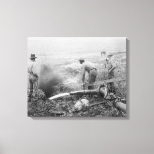Hydraulische goudwinning in Rockerville Foto Canvas Afdruk