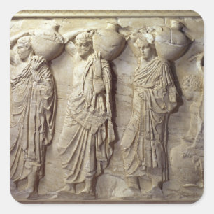 Hydria vervoerders uit de North Frieze Vierkante Sticker