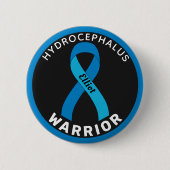 Hydrocefhalus Warrior Ribbon Black Button (Voorkant)