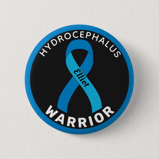Hydrocefhalus Warrior Ribbon Black Button (Voorkant)