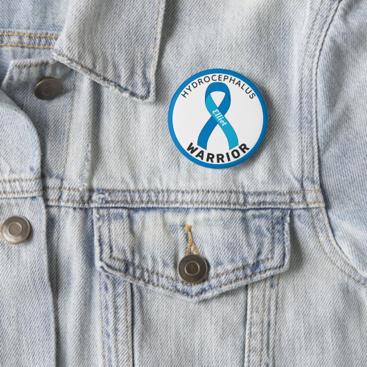 Hydrocefhalus Warrior Ribbon White Button (In situ)