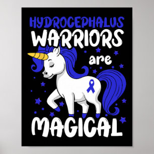 Hydrocephalus Warrior Blauw lint Hydrocephalus Aw Poster