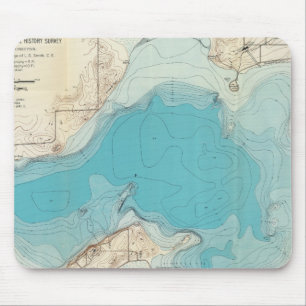 Hydrografische kaart Meer van Mendota Muismat