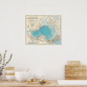 Hydrografische kaart Meer van Mendota Poster (Keuken)