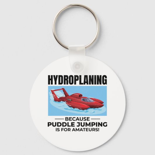 Hydroplane Boot Racing Humor Puddle Jumping Funny Sleutelhanger (Voorkant)