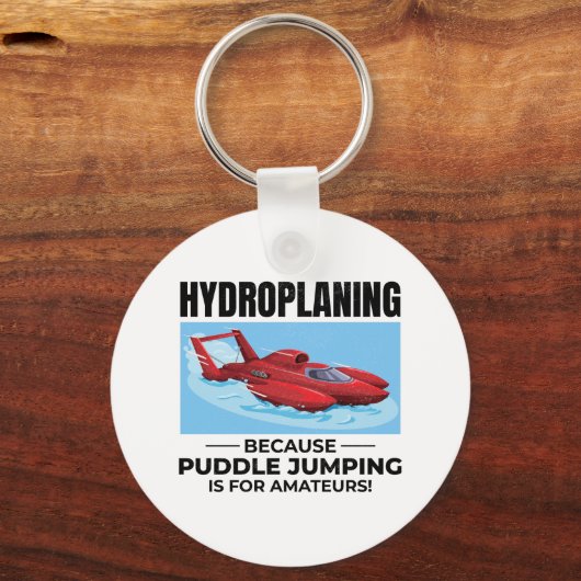 Hydroplane Boot Racing Humor Puddle Jumping Funny Sleutelhanger (Voorkant)