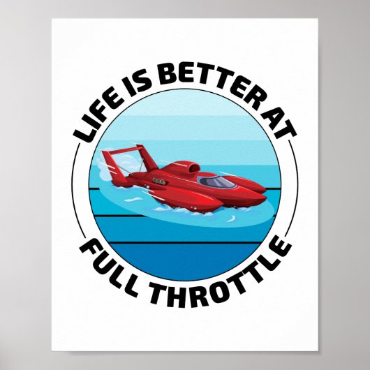 Hydroplane Boot Racing Speedboot Powerboat Grappig Poster (Voorkant)