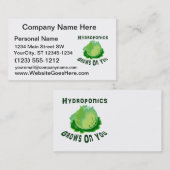 Hydroponica groeit op je sla visitekaartje (Voorkant / Achterkant)